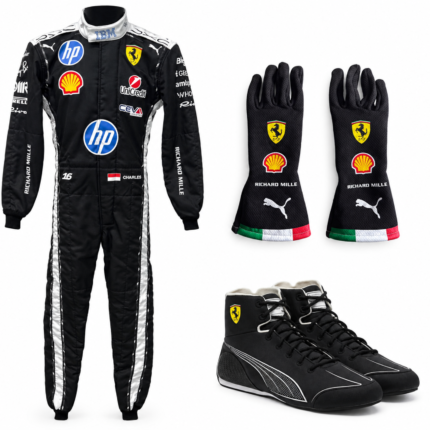 Ferrari HP  Go Kart Racing Suit Complete Kit Digital Printed Level 2 Kart Suit Shoes & Gloves