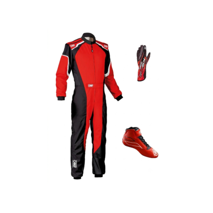 OMP Go Kart Racing Suit Complete Kit Digital Printed Level 2 Kart Suit Shoes & Gloves