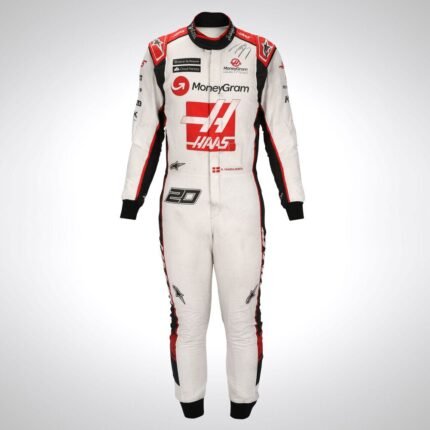 Go Kart White & Red Color Race Suit Digital Printed, Made-to-Measure, Level 2 Karting